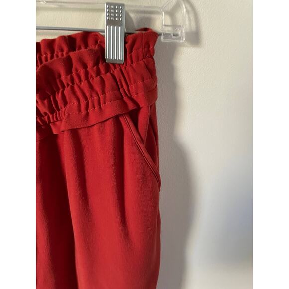 ZARA TRF Paperbag Elastic Pull On Pants Rust Orange Size XS - Picture 4 of 8